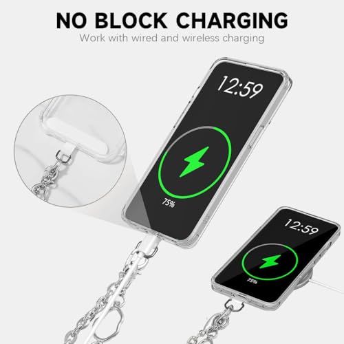 ZORBES® Phone Strap Crossbody Strap 45 inch Over-Shoulder Sling Phone Chain with Lanyard Patch Attachment Chic Charming Metal Link Chain Phone Sling Travel Phone Strap Fashion Cell Phone Accessory ZORBES® Phone Strap Crossbody Strap 45 inch Over-Shoulder Sling Phone Chain with Lanyard Patch Attachment Chic Charming Metal Link Chain Phone Sling Travel Phone Strap Fashion Cell Phone Accessory